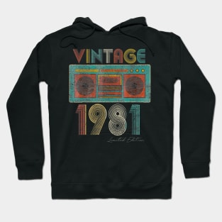 38th Birthday Gift Cassette Vintage 1981 Classic Hoodie